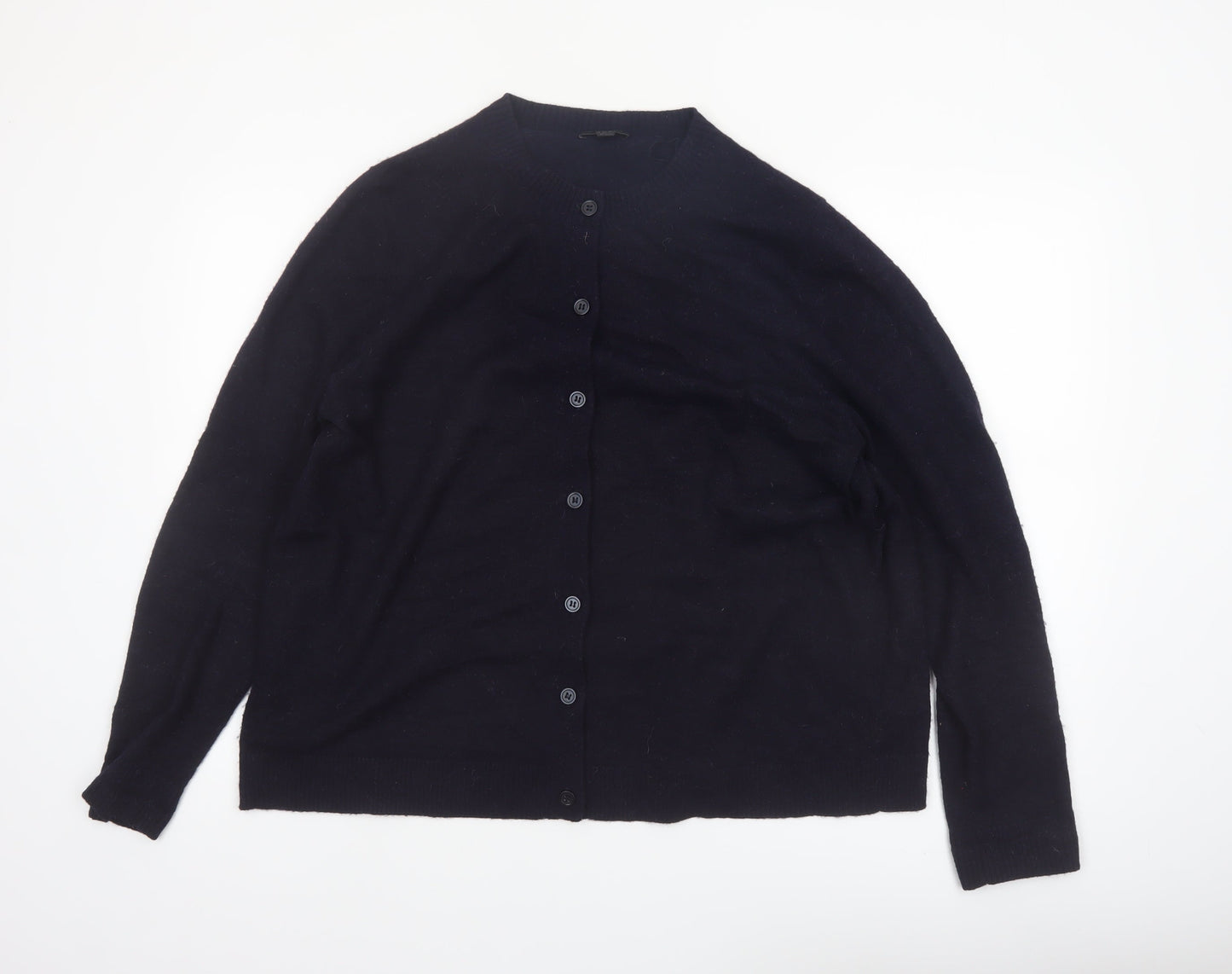 COS Women's Black Alpaca Wool Blend Button Cardigan Size L
