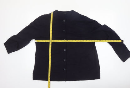 COS Women's Black Alpaca Wool Blend Button Cardigan Size L