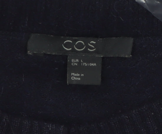 COS Women's Black Alpaca Wool Blend Button Cardigan Size L