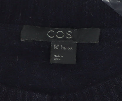 COS Women's Black Alpaca Wool Blend Button Cardigan Size L