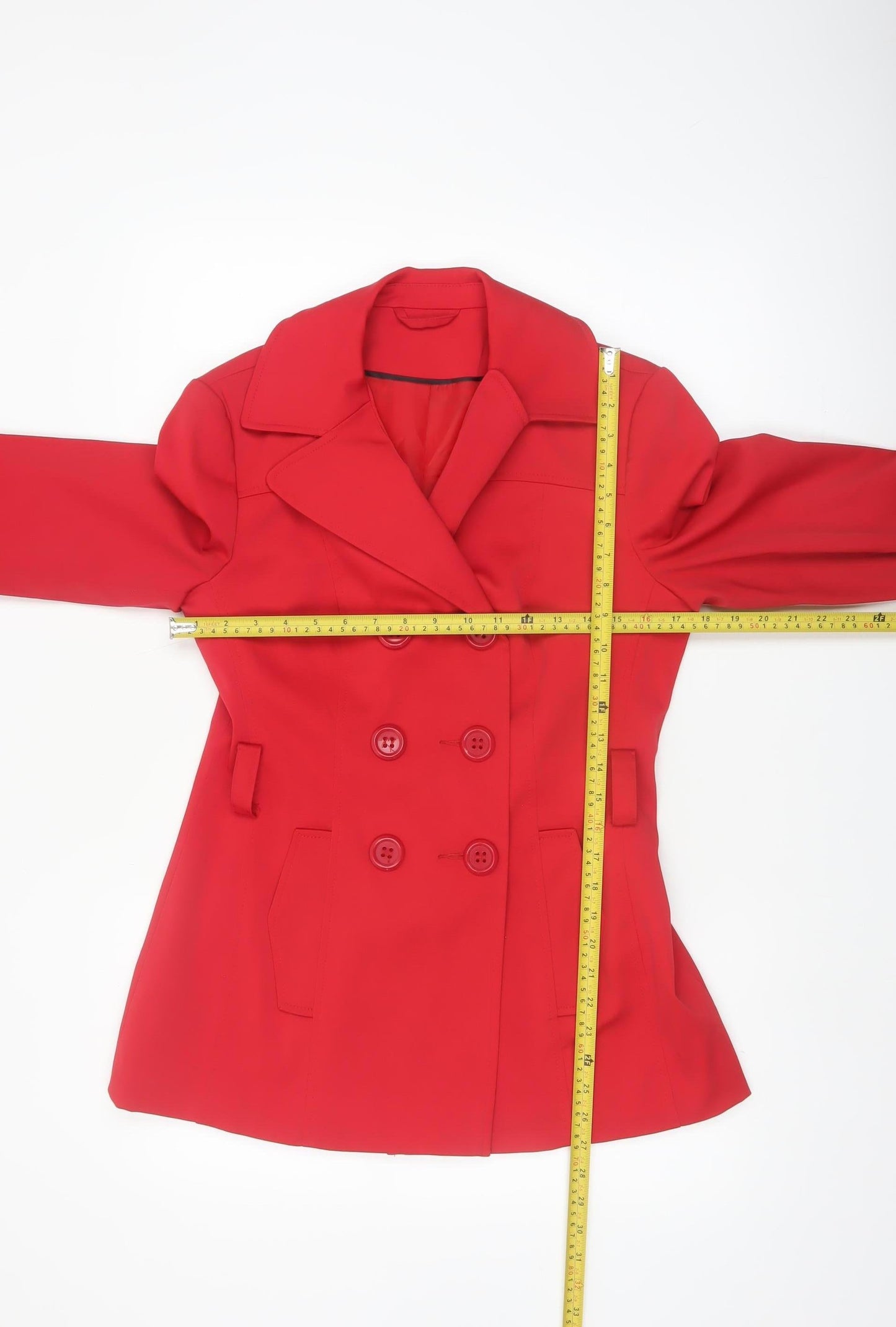F&F Women's Red Pea Coat Size 10 Button Lined Smart Jacket