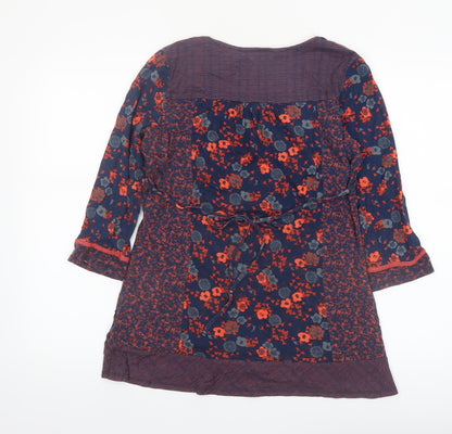 Marks and Spencer Per Una Women's Blue Floral 3/4 Sleeve Tunic Blouse Size 14