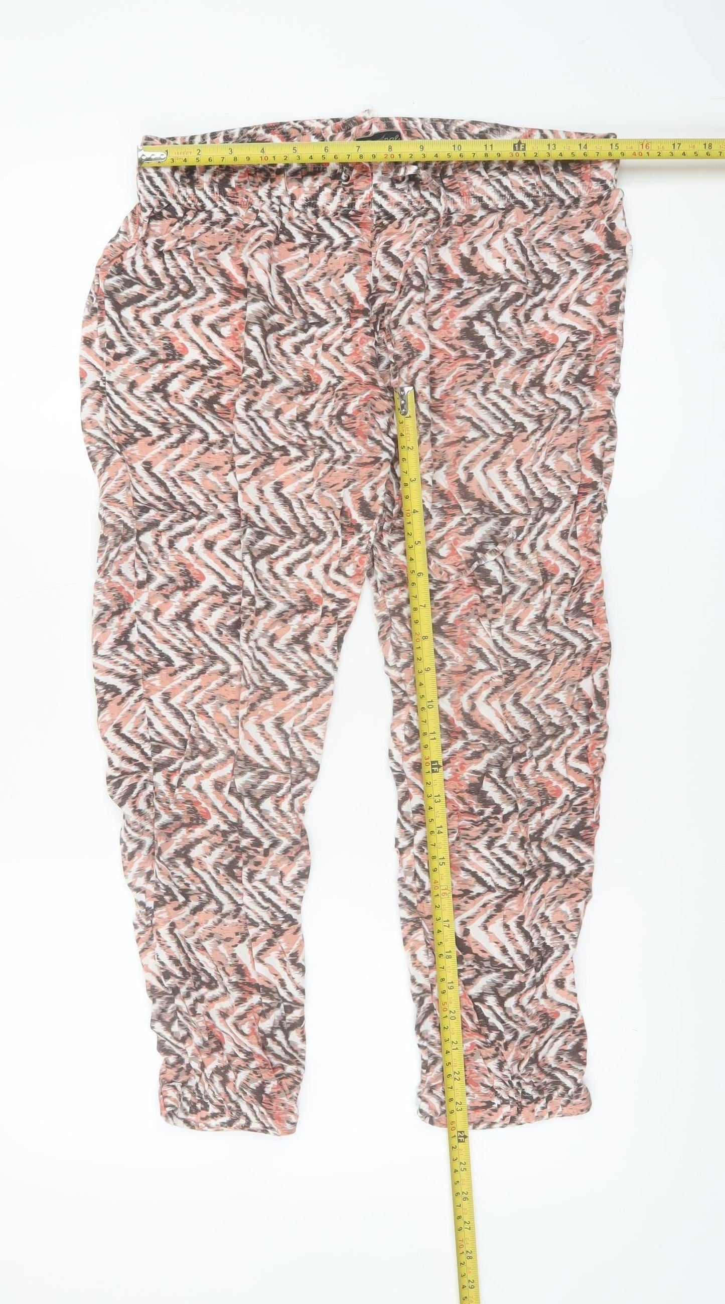 Originals Women’s Multicoloured Geometric Tapered Viscose Trousers Size 12