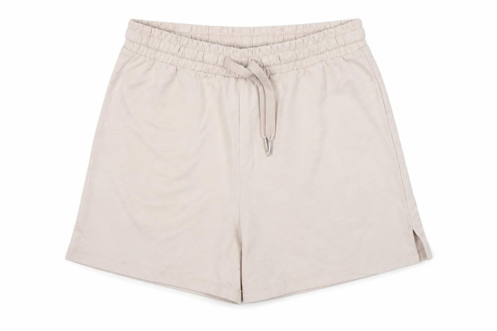 ICHI Women's Beige Cotton Blend Casual Drawstring Shorts Size S