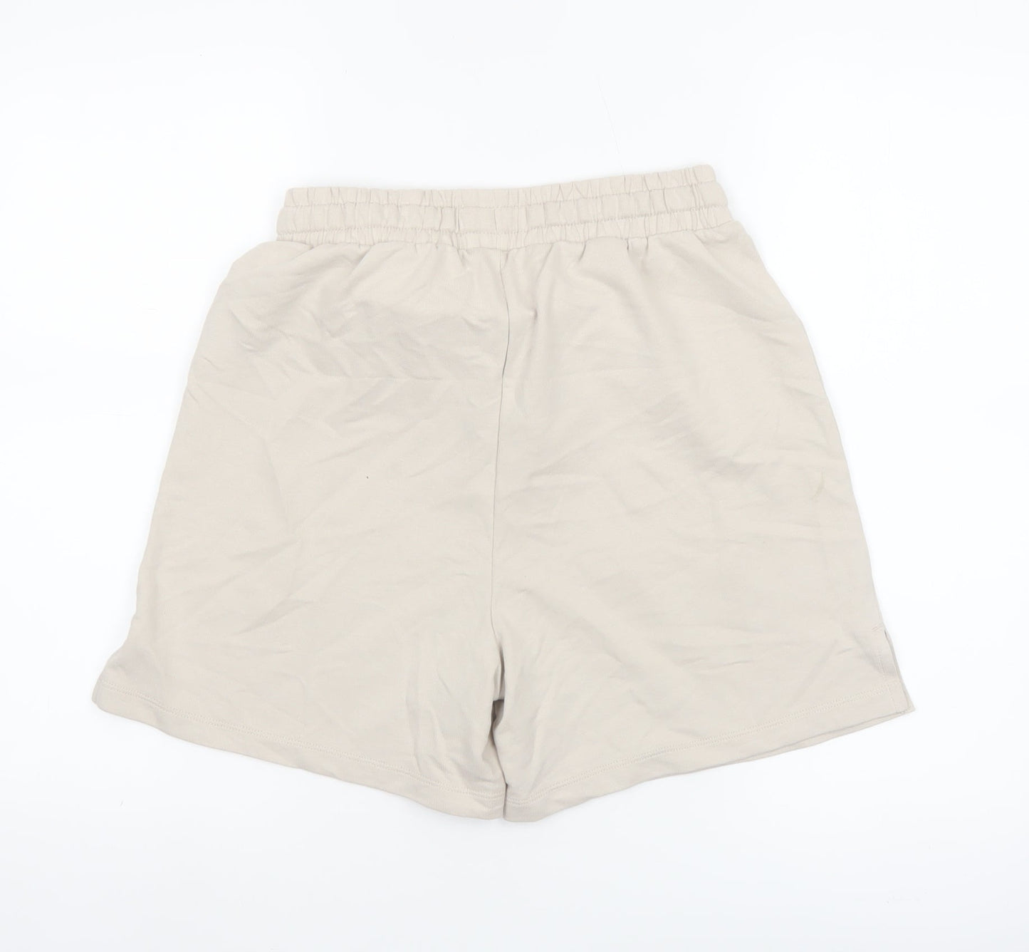 ICHI Women's Beige Cotton Blend Casual Drawstring Shorts Size S