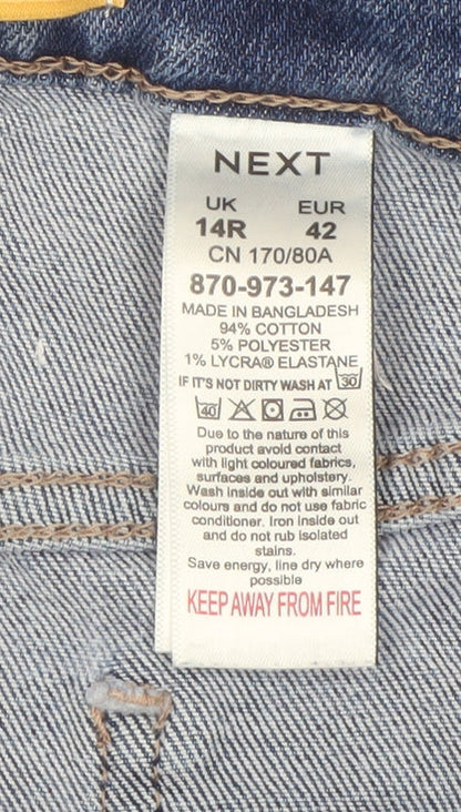 NEXT Women Blue Straight Regular Fit Mid Rise Denim Jeans Size 14