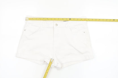 Peacocks Womens White Size 14 Denim Shorts 5-Pocket Design