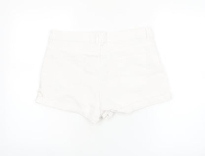 Peacocks Womens White Size 14 Denim Shorts 5-Pocket Design