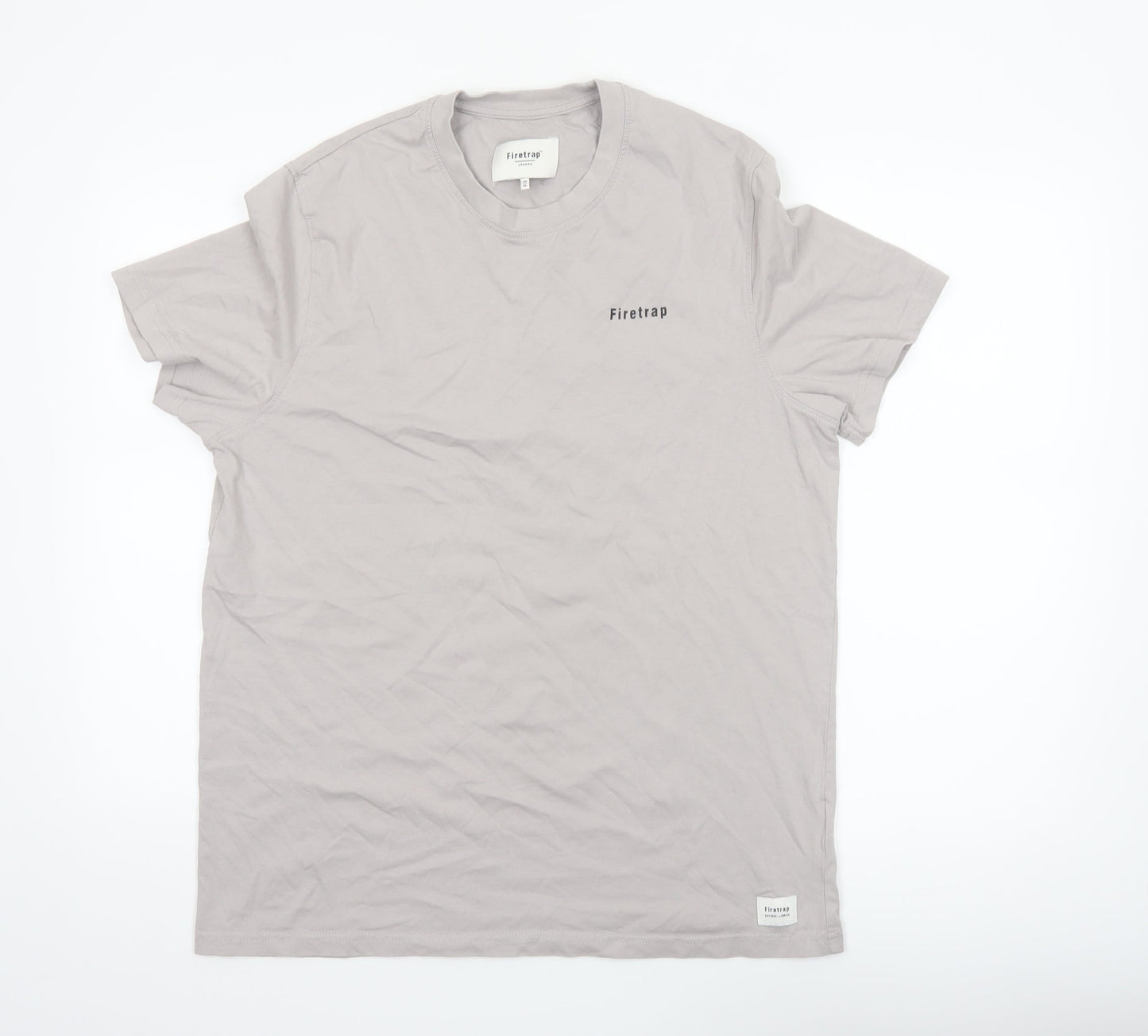 Firetrap Men's Grey Cotton Crew Neck Short Sleeve T-Shirt XL