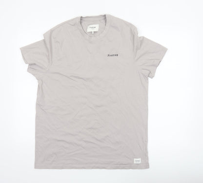 Firetrap Men's Grey Cotton Crew Neck Short Sleeve T-Shirt XL