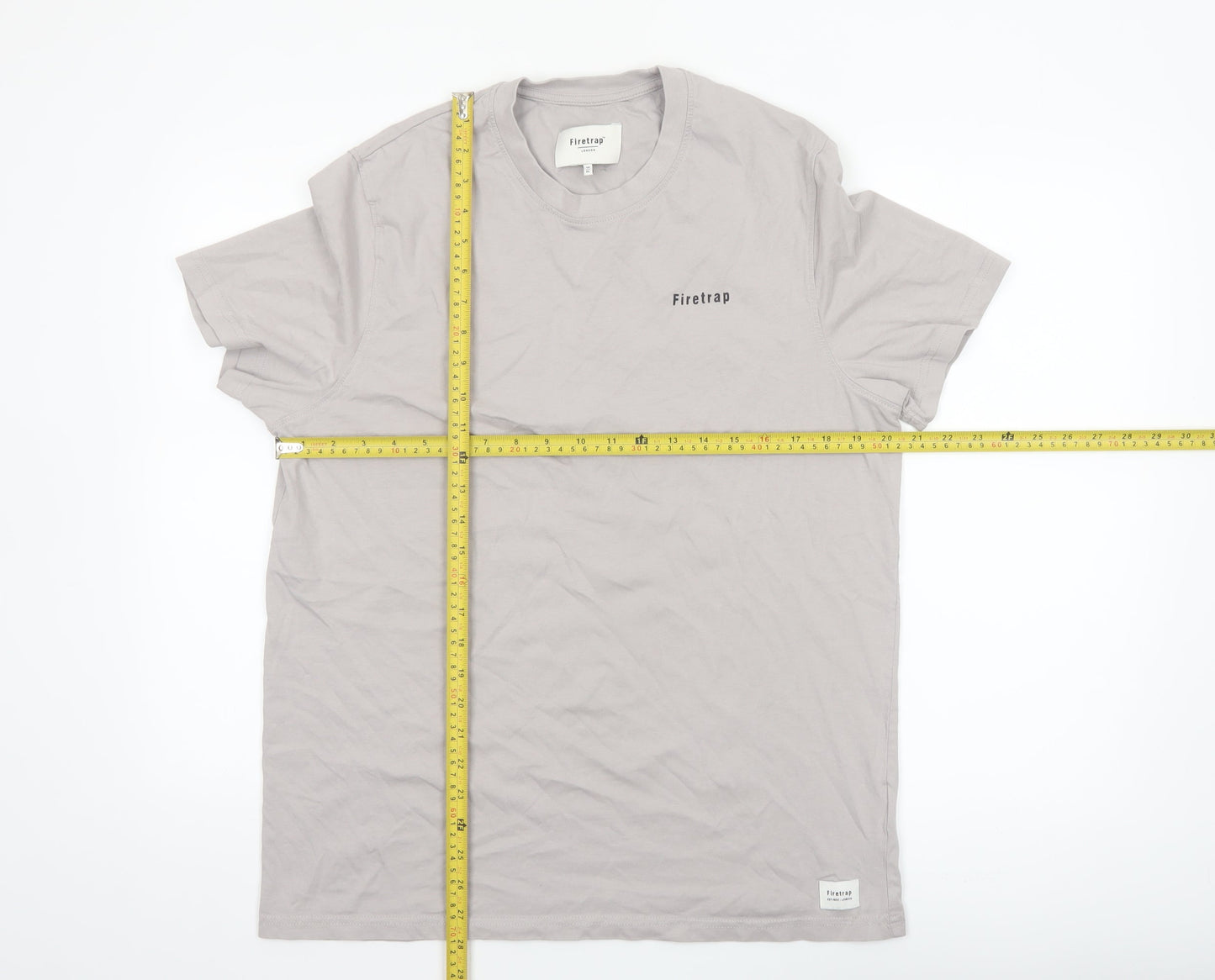 Firetrap Men's Grey Cotton Crew Neck Short Sleeve T-Shirt XL