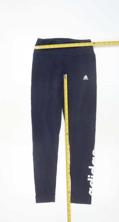 Adidas Women’s Black Small Ankle Leggings with Logo Print