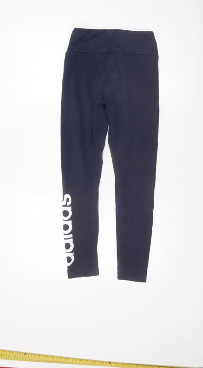 Adidas Women’s Black Small Ankle Leggings with Logo Print