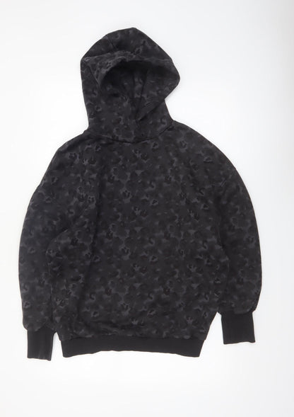 Next Womens Black Animal Print Pullover Hoodie Size S