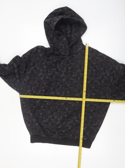 Next Womens Black Animal Print Pullover Hoodie Size S