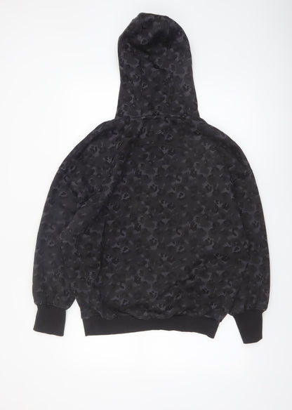 Next Womens Black Animal Print Pullover Hoodie Size S