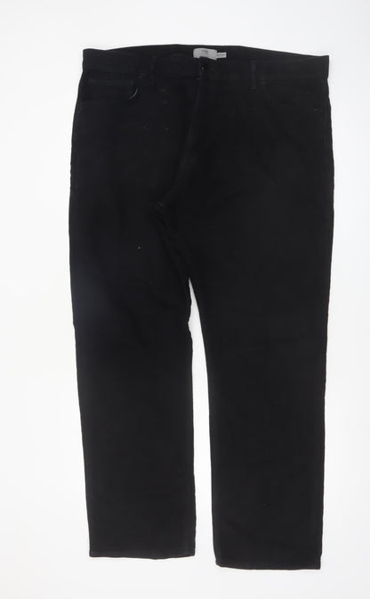 Marks and Spencer Men's Black Regular Fit Chino Trousers 40in Waist 31in Leg