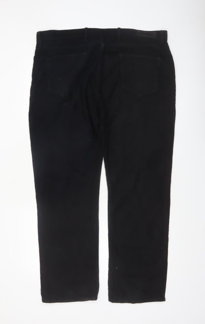 Marks and Spencer Men's Black Regular Fit Chino Trousers 40in Waist 31in Leg