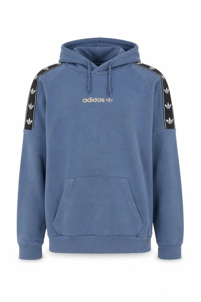 adidas Men's Blue Pullover Hoodie Size M Logo Fleece Sweatshirt