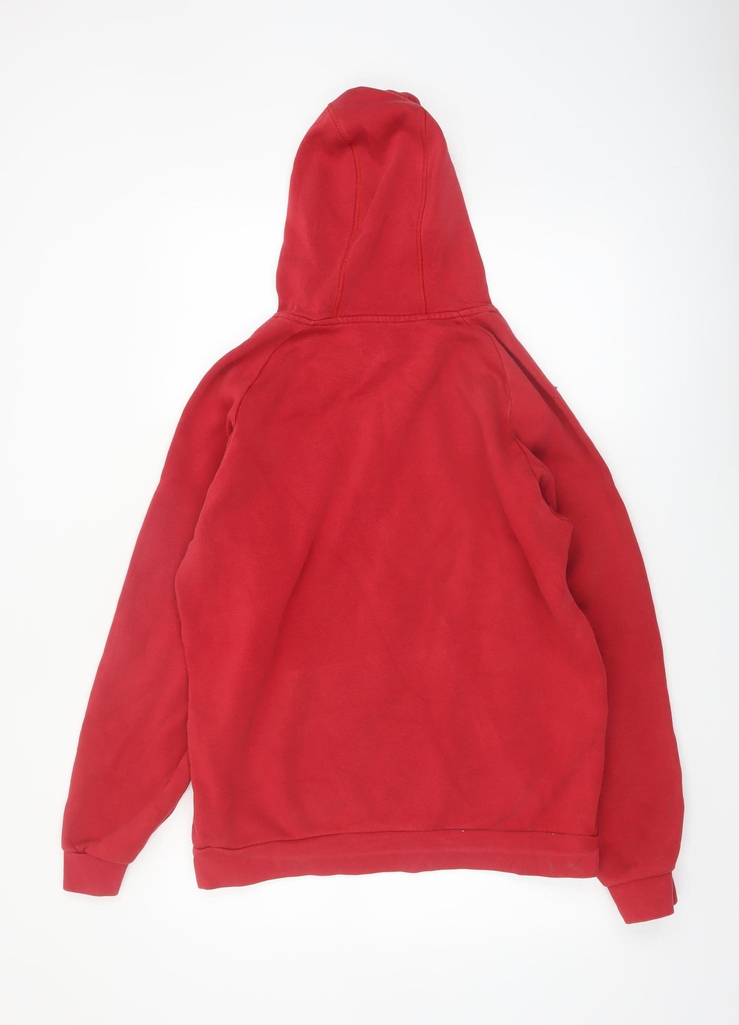 Adidas Men’s Red Pullover Hoodie L Regular Fit Sports Fleece