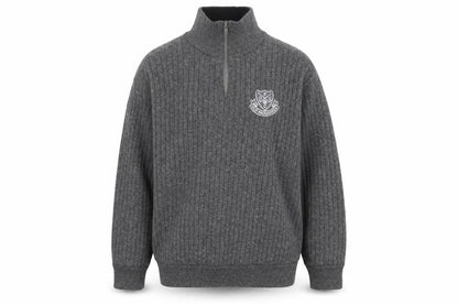 Murray Golf Men's Grey Wool 1/2 Zip Jumper L High Neck Warm Pullover