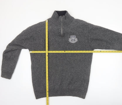 Murray Golf Men's Grey Wool 1/2 Zip Jumper L High Neck Warm Pullover