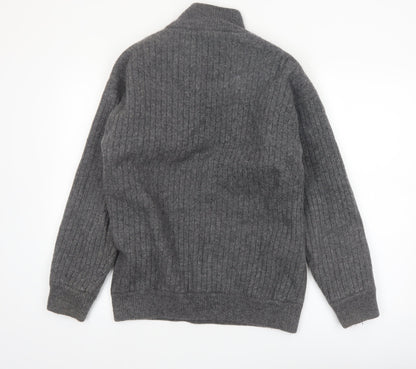 Murray Golf Men's Grey Wool 1/2 Zip Jumper L High Neck Warm Pullover