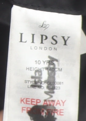 Lipsy London Boys Black Hooded Puffer Jacket 10 Years Faux Fur Trim Winter Coat
