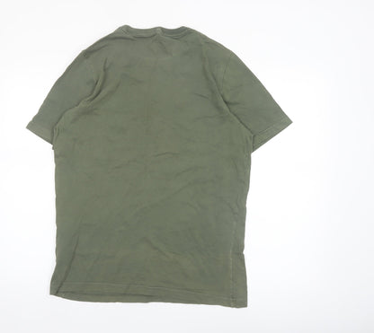Puma Men's Green Crew Neck Short Sleeve Cotton T-Shirt M