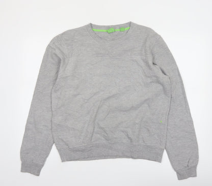 Hugo Boss Men's Grey Crew Neck Logo Sweatshirt Medium