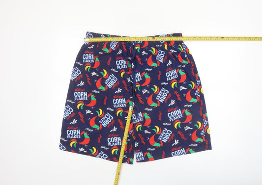 Vintage Kellogg's Men's Blue 3XL Sleep Shorts Retro Corn Flakes Loungewear