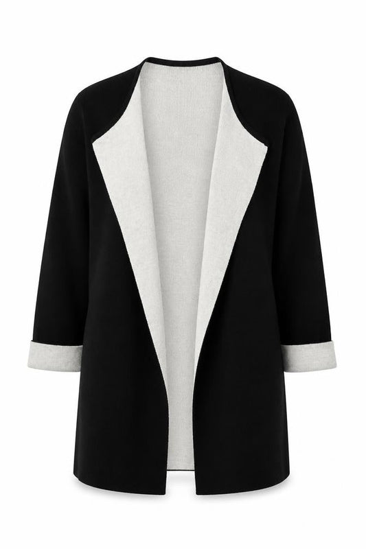 Wallis Women Black Long Sleeve Open Knit Cardigan L
