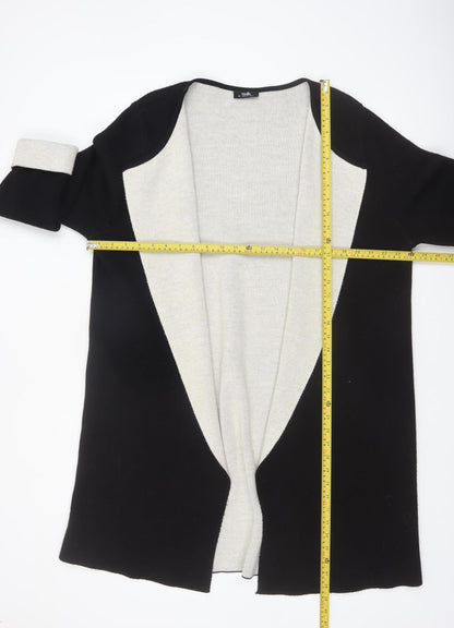 Wallis Women Black Long Sleeve Open Knit Cardigan L