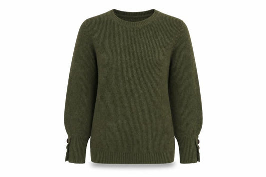 RAINBOW Women’s Green Knit Crew Neck Pullover Jumper Size S