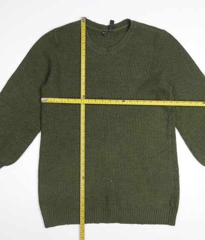 RAINBOW Women’s Green Knit Crew Neck Pullover Jumper Size S