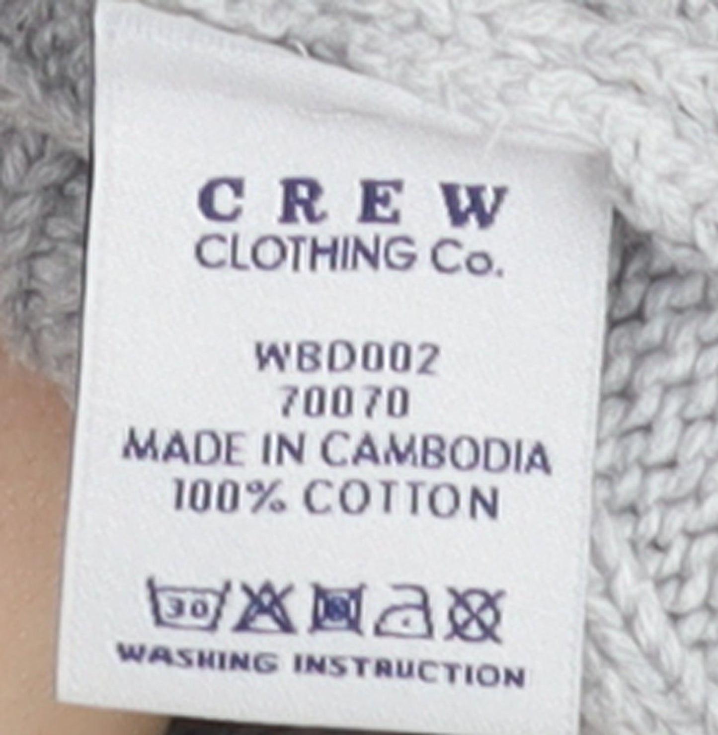 Crew Clothing Co. Women's Grey Cotton Cable Knit V-Neck Jumper Size 16