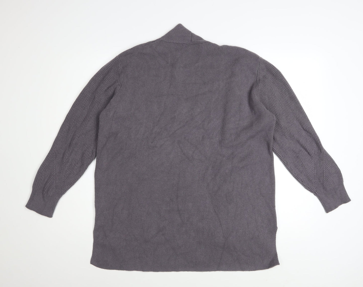 Marks and Spencer Women’s Grey Knit Cardigan Size 18 Long Sleeve Open Front