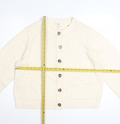 Marks and Spencer Women’s Ivory L Cardigan Knit Cotton Blend