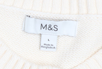 Marks and Spencer Women’s Ivory L Cardigan Knit Cotton Blend