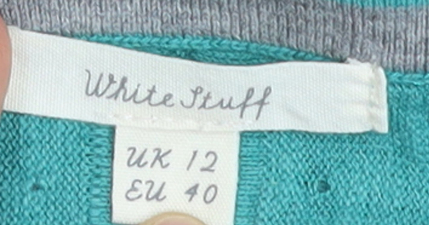 White Stuff Women Green Size 12 Tie Front Scoop Neck Jumper