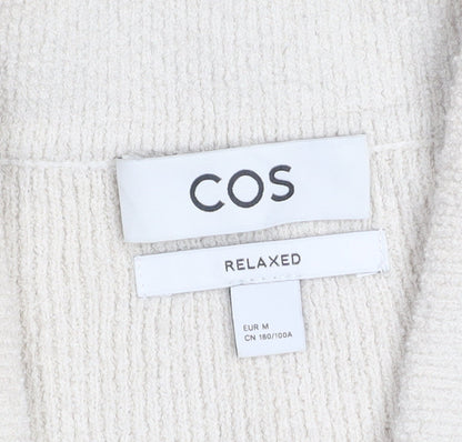 COS Men’s Beige Relaxed Fit Cotton Knit Short Sleeve Button-Up Shirt Size M