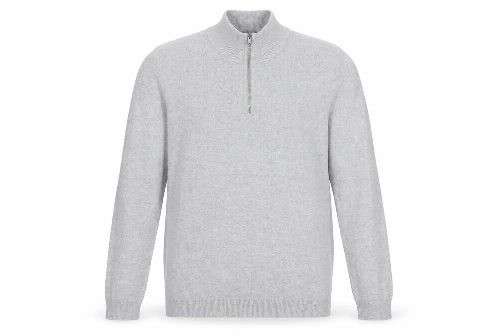 ASOS Men’s Grey High Neck 1/2 Zip Knit Jumper Size M
