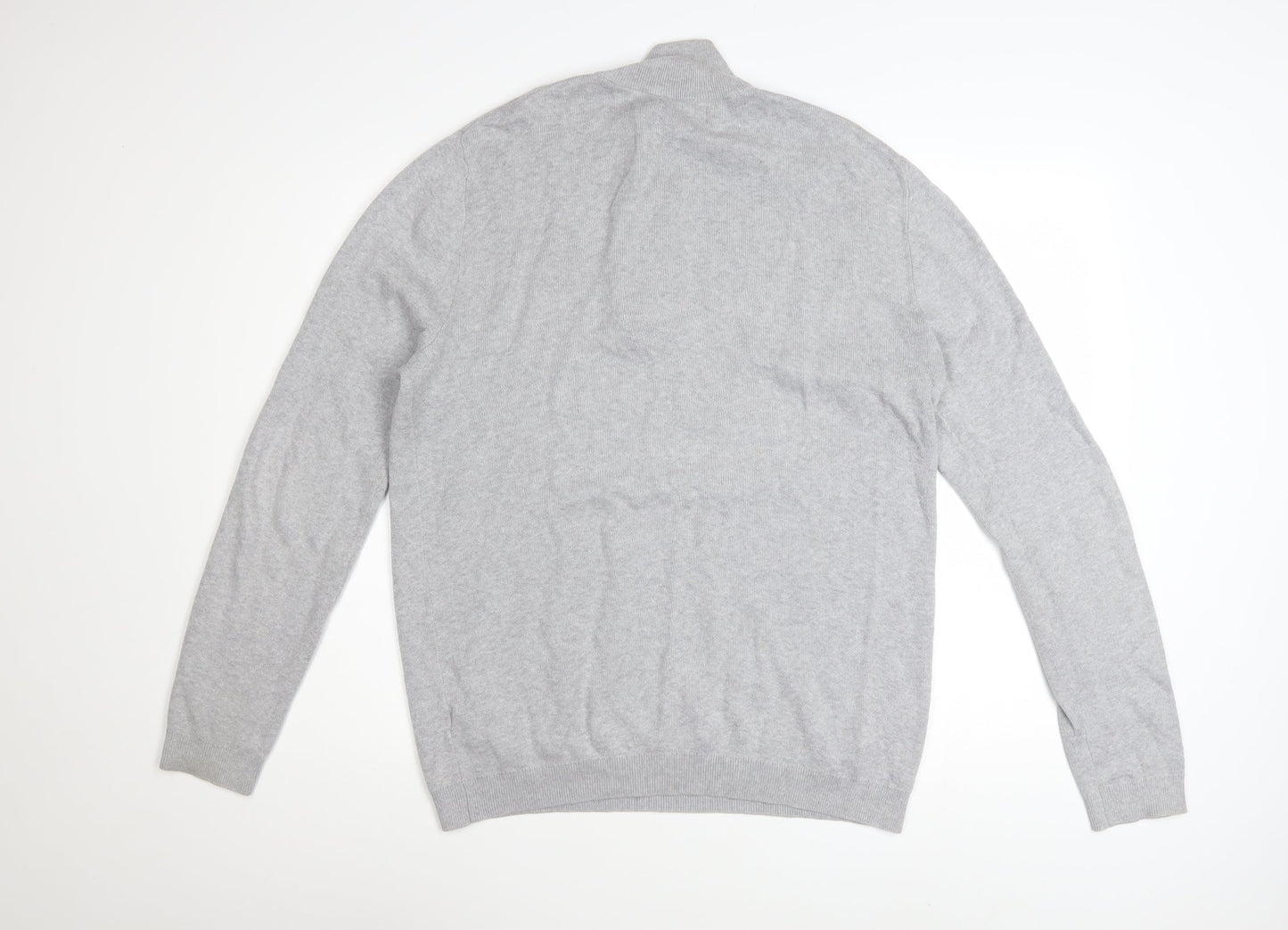 ASOS Men’s Grey High Neck 1/2 Zip Knit Jumper Size M