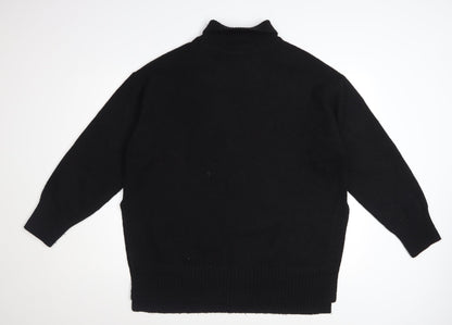 H&M Women’s Black Roll Neck Long Sleeve Pullover Jumper Size L