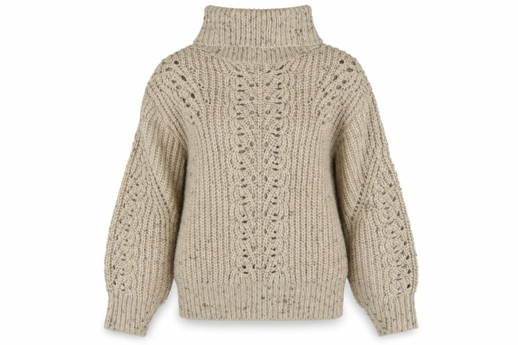 Marks and Spencer Women Beige Roll Neck Chunky Knit Pullover Jumper S