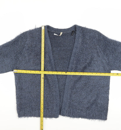 Anthology Women Blue Size 20 Plus Open Knit Short Sleeve Cardigan