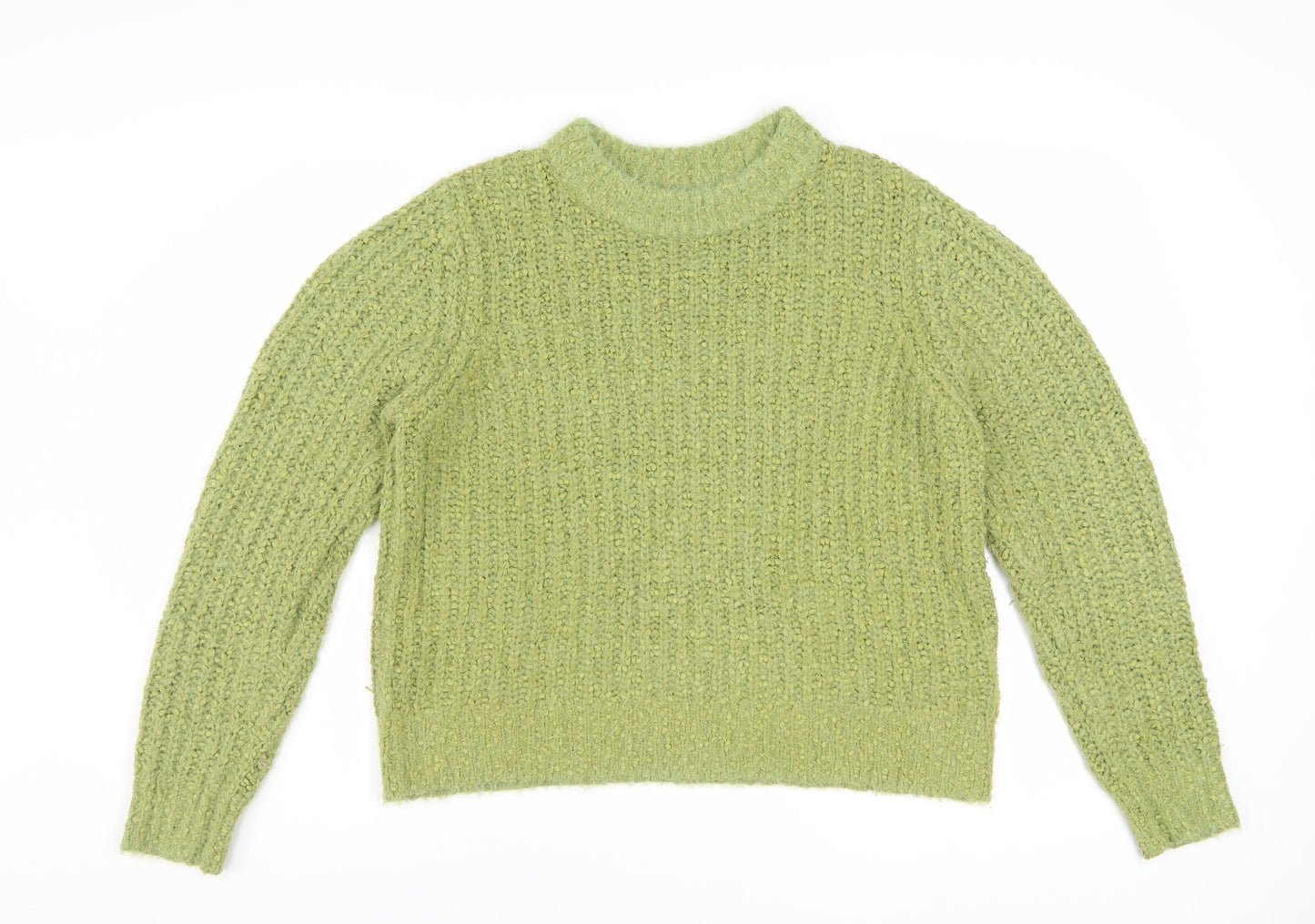 Marks and Spencer Women Green Size 16 Chunky-Knit Pullover Jumper