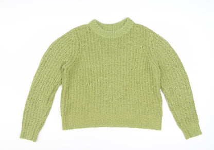 Marks and Spencer Women Green Size 16 Chunky-Knit Pullover Jumper