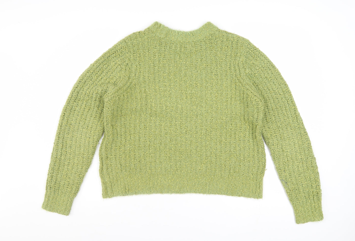Marks and Spencer Women Green Size 16 Chunky-Knit Pullover Jumper