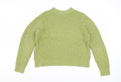 Marks and Spencer Women Green Size 16 Chunky-Knit Pullover Jumper